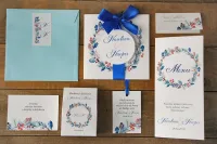 Eleganckie Zaproszenia Ślubne Zimowe z Kokardą | Akwarele 15
