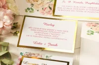 Elegancki Złocony Bilecik do Zaproszeń Ślubnych | Avril
