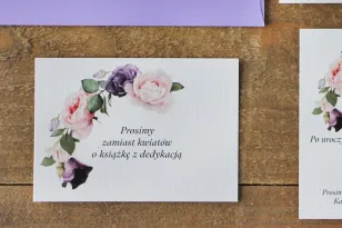 Einladungskarte 105 x 74 mm Hochzeitsgeschenke - Aquarelle Nr. 16 - Purpur- und Puderrosen