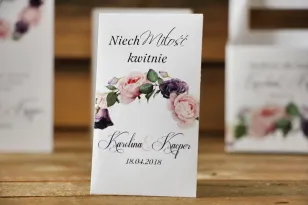 Danke an die Hochzeitsgäste - Vergissmeinnicht Samen - Aquarelle Nr. 16 - Rosen in den Farben Lila und Rosa