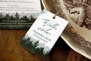 Hochzeitsanhänger für Alkoholflaschen mit Hirschgrafik