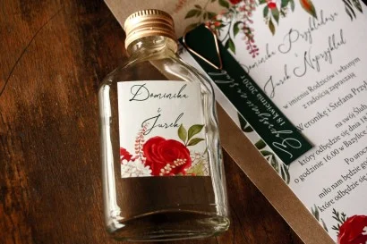 Butelki Weselne z Grafiką Róży | Upominki dla gości weselnych | Delize nr 2
