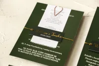 Zaproszenia Ślubne Butelkowa Zieleń ze Spinaczem | Emerald nr 3