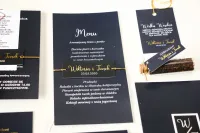 Granatowe Menu Weselne Złocone Emerald | Zamów Online