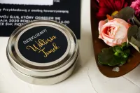 Granatowe Świeczki na Wesele | Złocone Upominki dla Gości