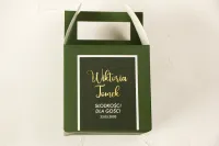 Pudełka na Ciasto Butelkowa Zieleń Złocone | Emerald nr 3