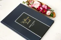 Granatowa Złocona Księga Gości Weselnych | Emerald Nr 1