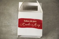 Pudełko na Ciasto Weselne Bordowe Złocone | Verte nr 1