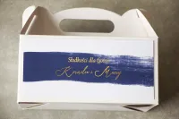 Pudełka na Ciasto Weselne Granat Złoto Verte | Amelia-Wedding