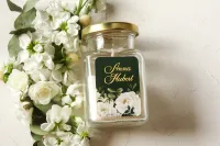 Świeczki Podziękowania dla Gości | Personalizowane | Szafirowe