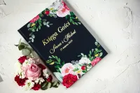 Elegancka Księga Gości Weselnych Złocona | Szafirowe nr 4