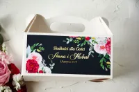 Pudełka na Ciasto Weselne z Piwoniami | Szafirowe nr 4