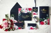 Próbki Zaproszeń Ślubnych Szafirowe nr 4 | Zobacz na Żywo