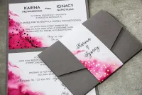 Eleganckie Zaproszenia Ślubne Złocone w Folderze | Bakarto