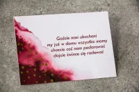Bordowe Bileciki do Zaproszeń Złocone | Amelia-Wedding.pl