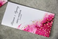 Eleganckie Menu Ślubne Bakarto | Róż i Złoto dla Wyrafinowanego Stołu