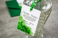 Zielone Zawieszki na Alkohol Weselny Złocone | Bakarto nr 4