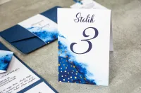 Numery na Stół Weselny Granatowo-Złote | Bakarto nr 1