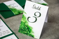 Złocone Numery na Stół Weselny Zielone | Bakarto nr 4