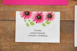 Schöne rosa Gerbera kombiniert mit zarten grünen Blättern, Aquarell Ticket Nr. 20