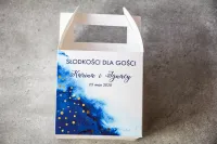 Pudełka na Ciasto Weselne Niebieskie Złocone | Bakarto Nr 1