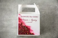 Eleganckie Pudełko na Ciasto Weselne Burgund | Zamów Online