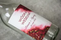Etykiety na Wódkę Weselną Burgundowe Złocone | Bakarto nr 2