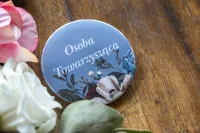 Przypinki Ślubne Dusty Blue | Podziękowania dla Gości Weselnych