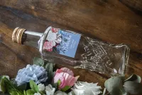 Buteleczki na Nalewki Weselne Dusty Blue | Podziękowania Gościom