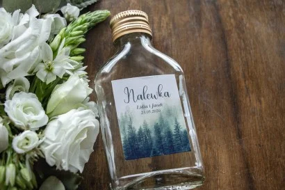 Butelki na nalewki z motywem leśnym | Oryginalne prezenty dla gości weselnych | Eteryczne nr 6