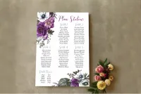 Plan Stołów Weselnych z Fioletowymi Kwiatami | Cykade Nr 1