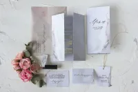 Złocone Zaproszenia Ślubne Marmurkowe | Glamour | Amelia-Wedding
