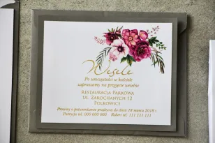 Zweilagiges Ticket Hochzeitsgeschenke Hochzeit - Zikade Nr. 5 mit Vergoldung - Lila Blumenstrauß