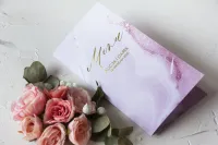 Luksusowe Menu Marmurowe | Złocenia na Pastelowym Różu