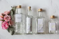 Butelki na Nalewki Weselne Marmur ze Złoceniem | Amelia-Wedding