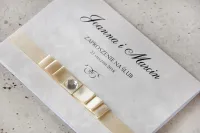 Eleganckie Zaproszenia Ślubne z Kokardą i Cyrkonią | Glamour