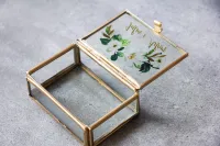 Szklana Szkatułka na Obrączki Glamour Rubin | Amelia-Wedding