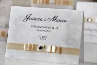 Eleganckie Zaproszenia Ślubne z Kokardą i Cyrkonią | Glamour