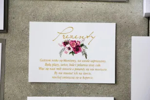 Hochzeitsgeschenke Ticket - Zikade Nr. 5 mit Vergoldung - Intensiv violetter Blumenstrauß