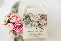 Pudełko na Ciasto Weselne z Peonią | Zamów z personalizacją