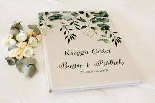 Hochzeitsgästebuch mit Eukalyptusblattdruck