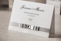 Eleganckie Zaproszenia Ślubne z Kokardą i Cyrkonią | Amaretto