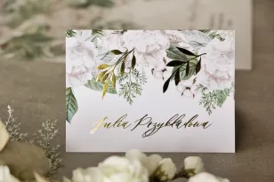 Florale Hochzeitsvignetten im Glamour-Stil mit goldenen Zweigen in weißen Winterfarben