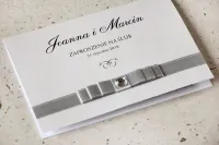 Eleganckie Zaproszenia Ślubne z Kokardą i Cyrkonią | Amaretto