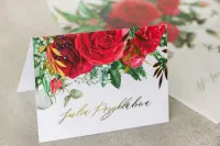 Eleganckie Winietki Ślubne Bordowe Róże | Rubin nr 8 | Sklep