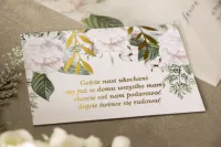 Złocony Bilecik do Zaproszeń Ślubnych Glamour | Rubin nr 6