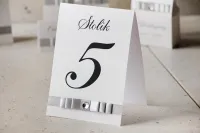 Eleganckie Numery na Stół Weselny Glamour | Amaretto nr 3
