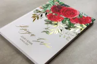 Złocona Księga Gości Weselnych Bordowe Róże | Rubin nr 8