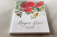 Złocona Księga Gości Weselnych Bordowe Róże | Rubin nr 8
