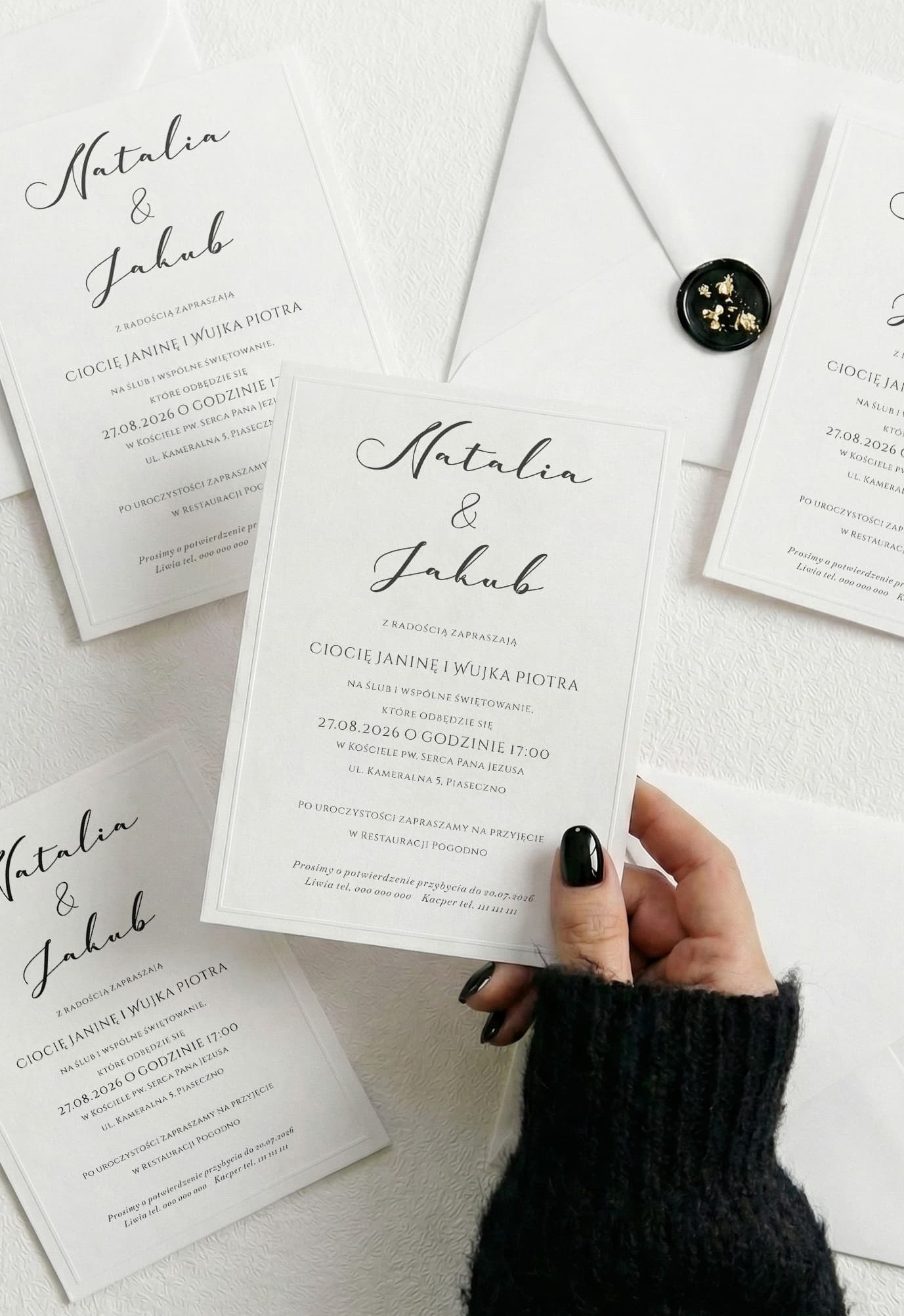 Elegante Hochzeitseinladung Glare Nr. 1 – Minimalistischer Stil mit geprägtem Rahmen